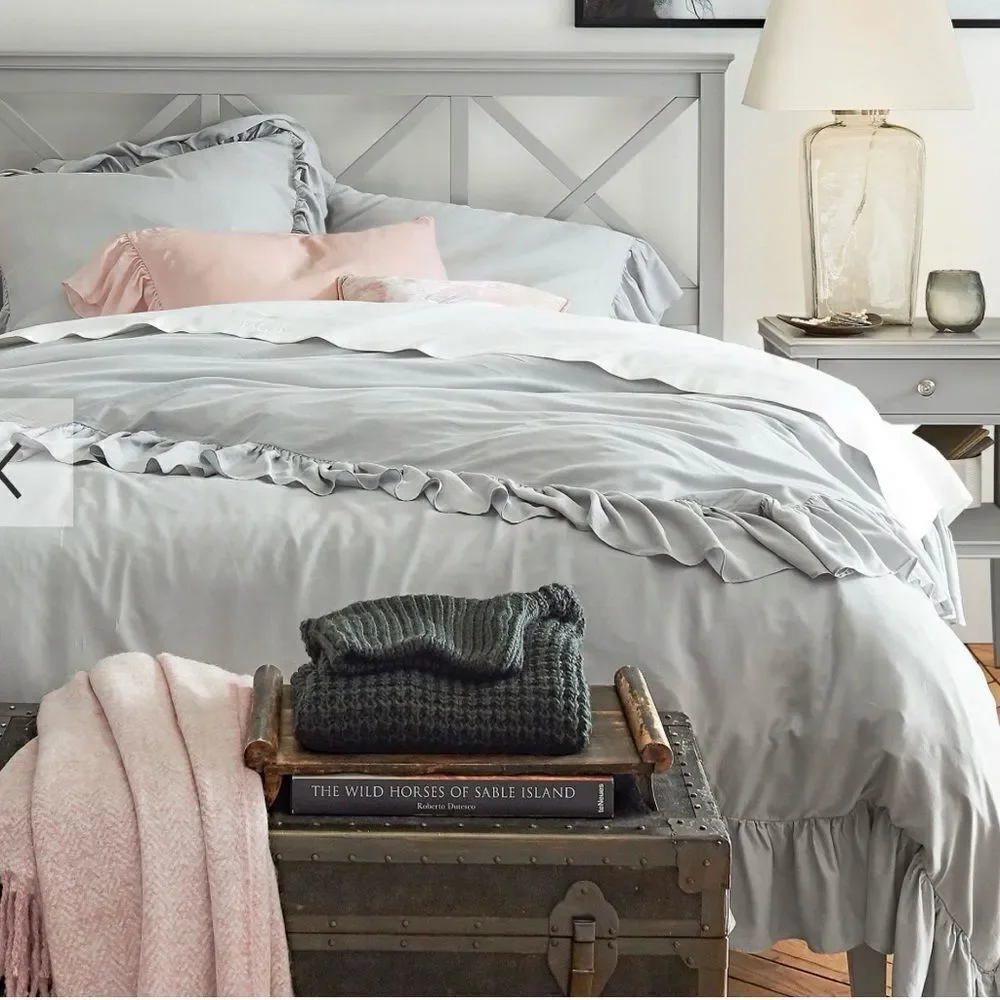 Pottery Barn TENCEL™ Ruffle Duvet Cover Q/F